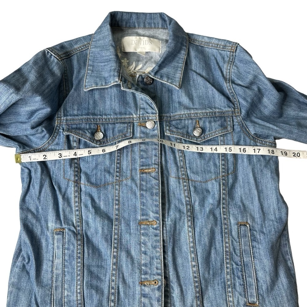 David’s Bridal “The Bride” Embroidered Jean Jacket. Size Small - Picture 5 of 9